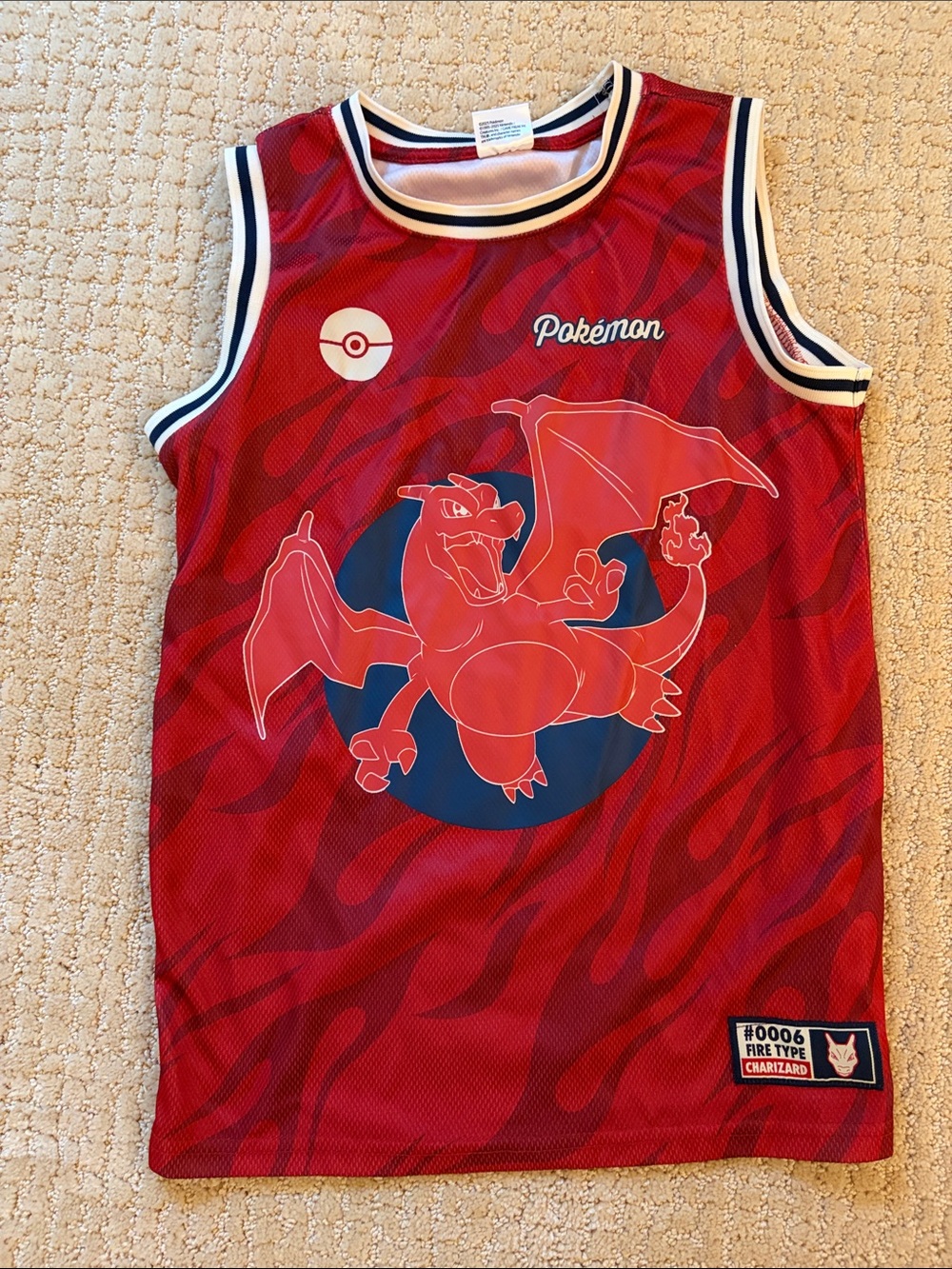 Pokemon Red Charizard Sleeveless Jersey